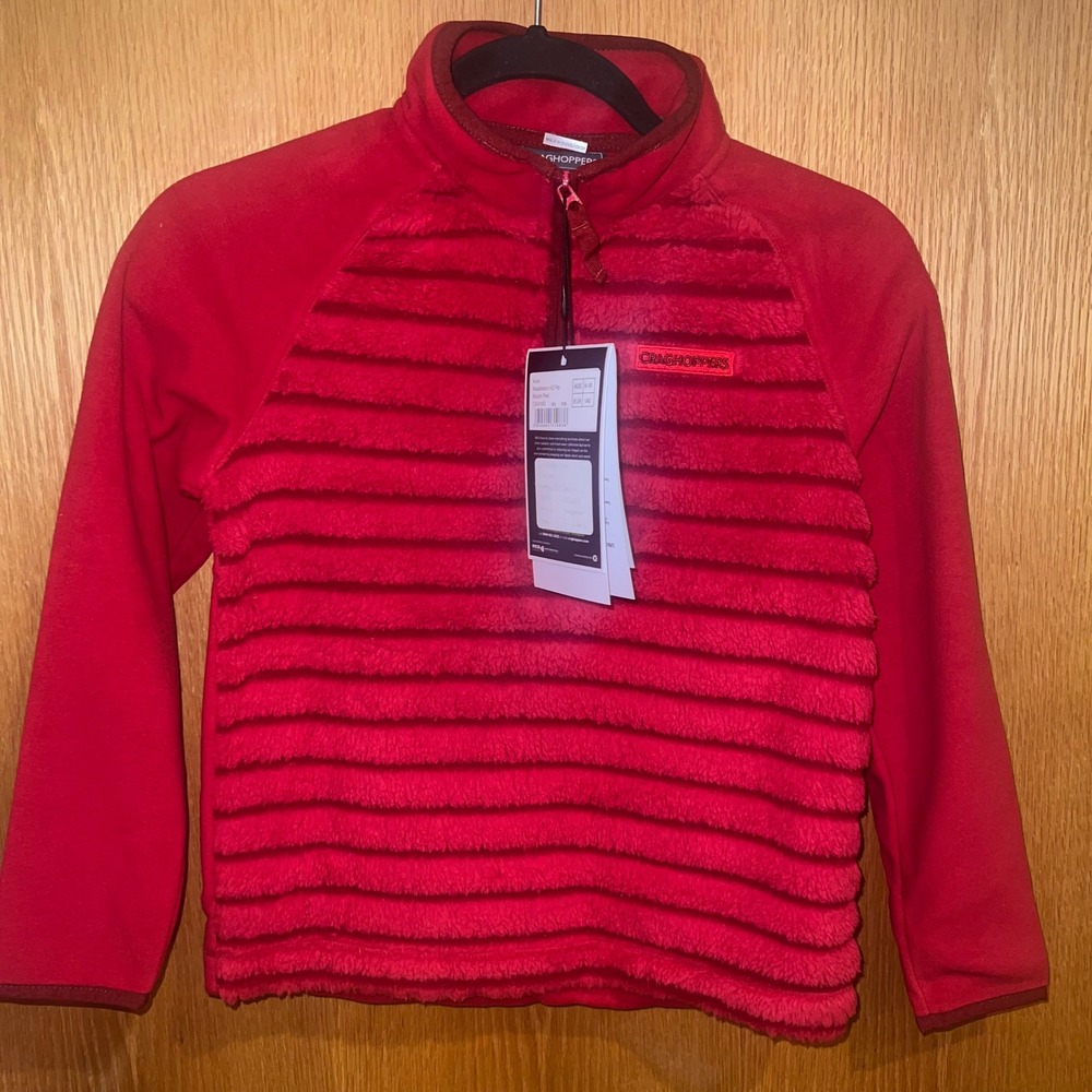 Craghoppers Maddiston Half Zip Kids Size 9-10 Maple Red‎ Textured Fleece CKA193